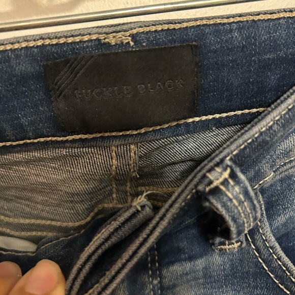 Buckle Black Dark Blue Distressed Skinny Jeans/ Stretch - Picture 5 of 7